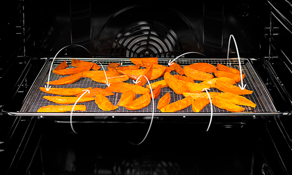  Sweet potato om baking sheet in oven