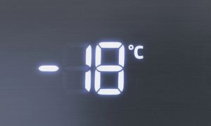 Frystermometer som visar -18 C.