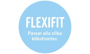 Flexifit logotyp: passar alla köksfronter.
