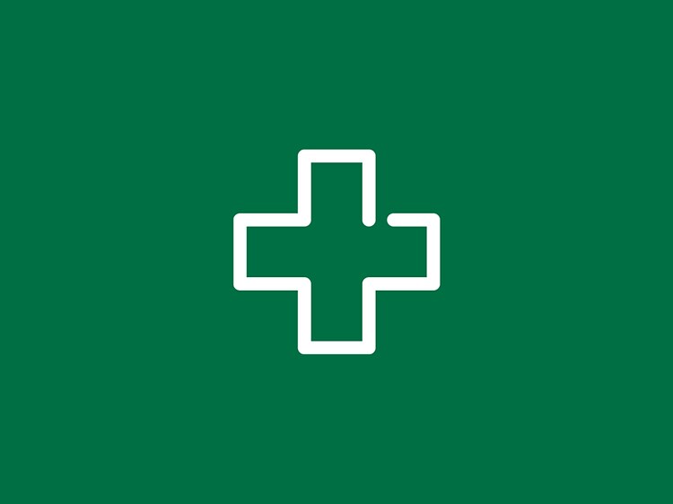 Aid sign on green background