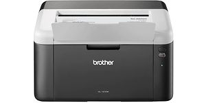 Svart, kompakt laserskrivare från Brother