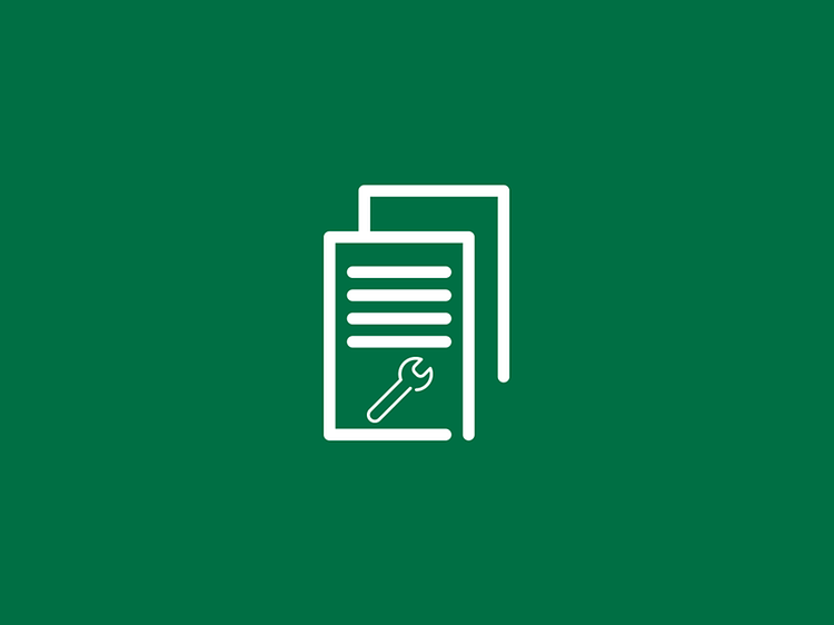 Terms of service Icon against green background.