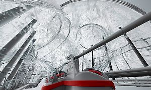 The interior of a dishwasher with a clean zone