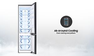 MDA-Fridges-Open fridge in stainless steel from Samsung