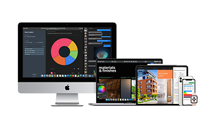 iMac, MacBook, iPad and iPhone next to each other