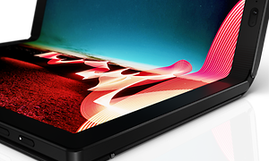 Närbild av skärmen på Lenovo ThinkPad X1 Fold