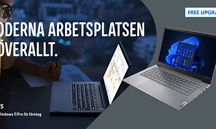 Lenovo hybrid workplace banner in Swedish