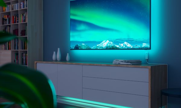 Smart home-Lighing-LightStrips Livingroom blue and green lights