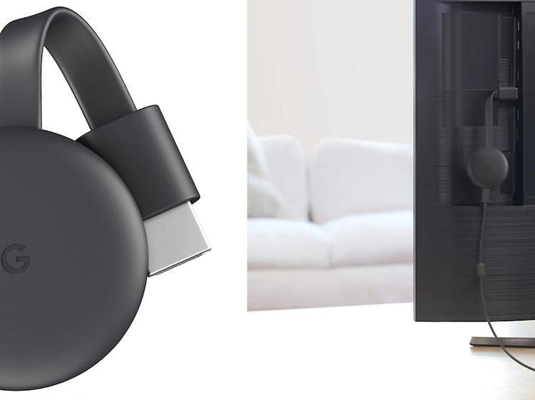 Chromecast-3.gen and back of TV