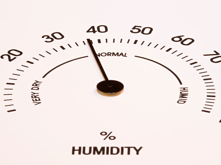 Hygrometer som visar luftfuktighetsnivån