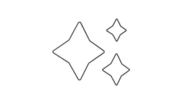 Symbol som föreställer tre stjärnor i olika storlekar. 