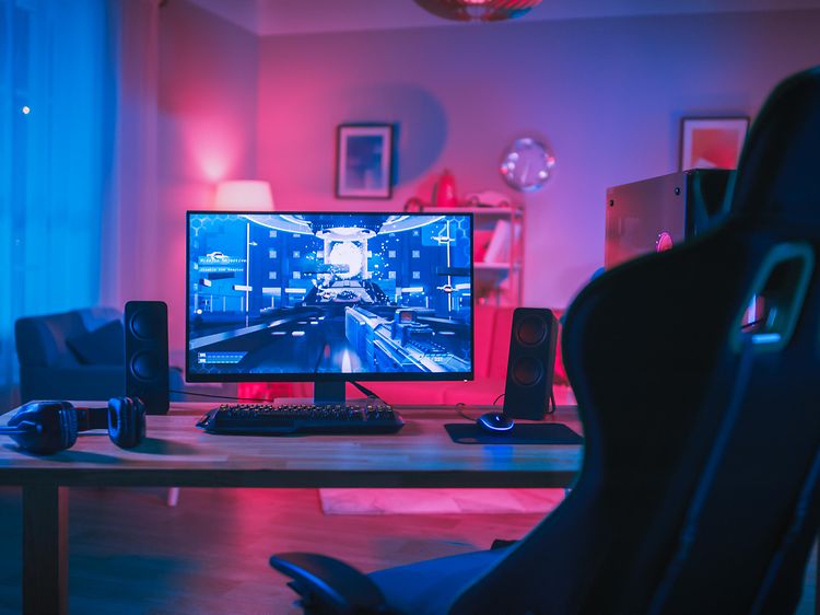 Gaming set up med gamingstol