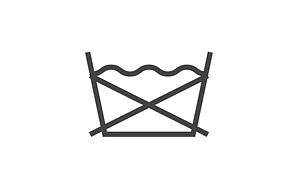 Illustration: tvätta ej tvättsymbol.