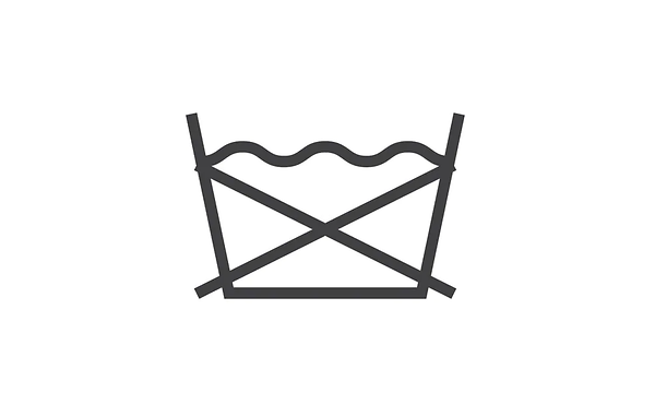 Illustration: tvätta ej tvättsymbol.