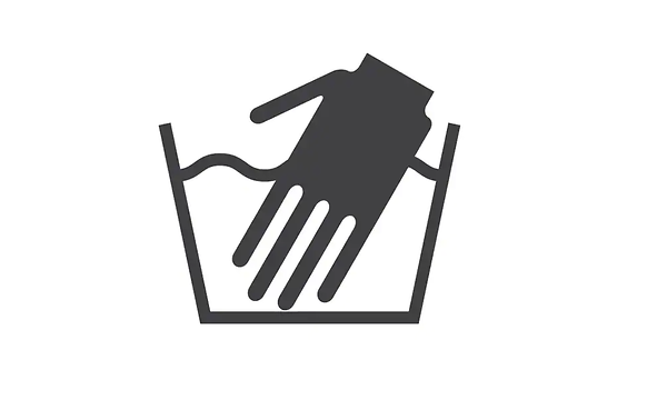 Illustration: Enbart handtvätt Tvättsymbol.
