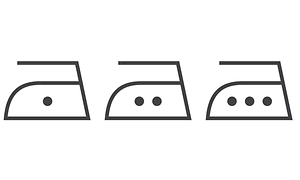 Illustration: Ok att stryka tvättsymbol.