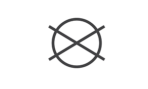 Illustration: kemtvätta ej tvättsymbol.
