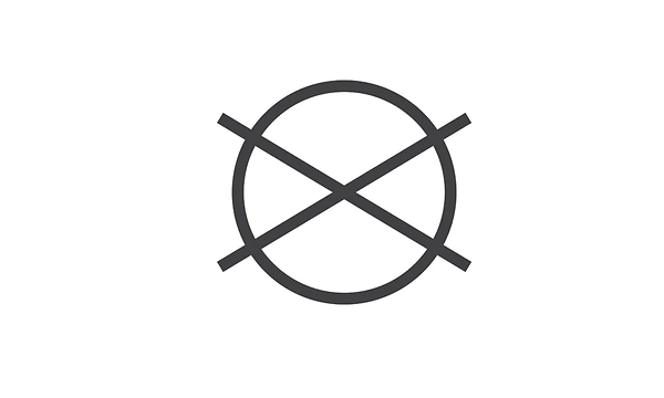 Illustration: kemtvätta ej tvättsymbol.