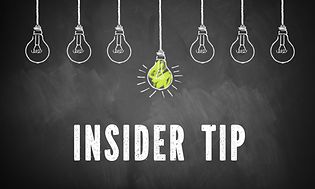 Illustration av en glödlampa som tänds och texten "Insider tip"
