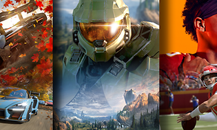 Xbox Game Pass med fyra olika spelbilder.