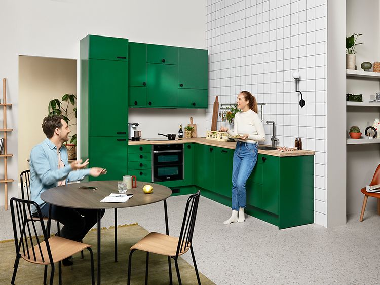 Epoq Trend Green Envy-kök med oljad bambu bänkskiva