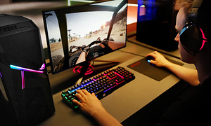 En gamer som spelar PUBG