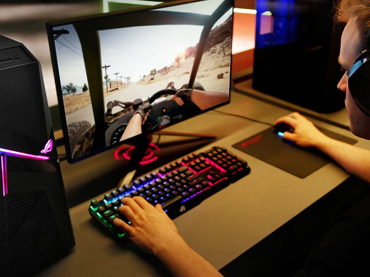 En gamer som spelar PUBG