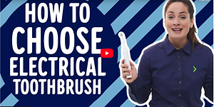 Skärmdump från video om eltandborstar. Med texten "How to choose electrical toothbrush". 