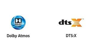Dolby Atmos och DTS:X loggor