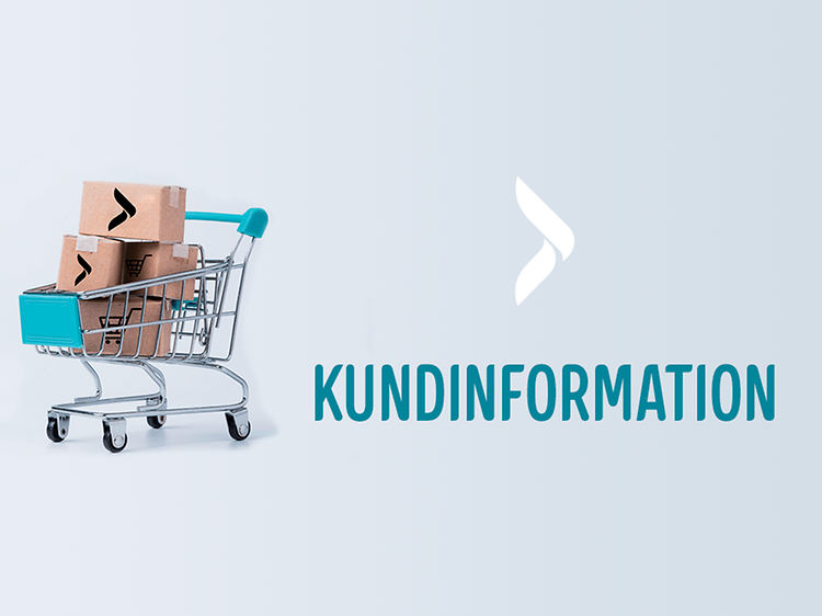 Kundinformationstext tillsammans med en Marketplacekundvagn