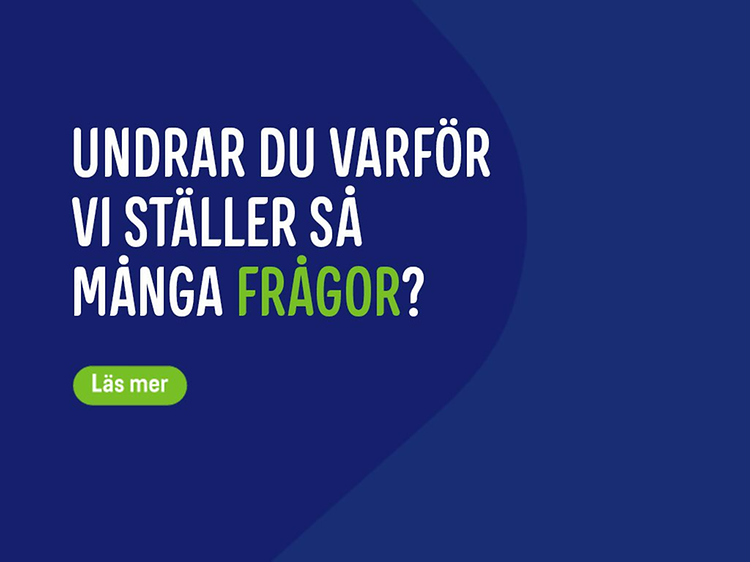 Elgiganten banner med texten: Undrar du varför vi ställer så många frågor?