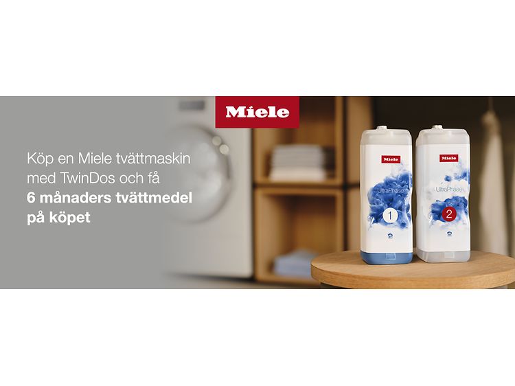 Miele twin dos kampanj -Toppbanner med svensk text
