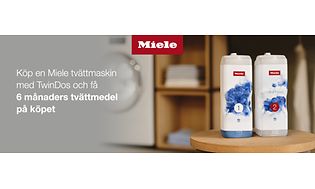 Miele twin dos kampanj -Toppbanner med svensk text