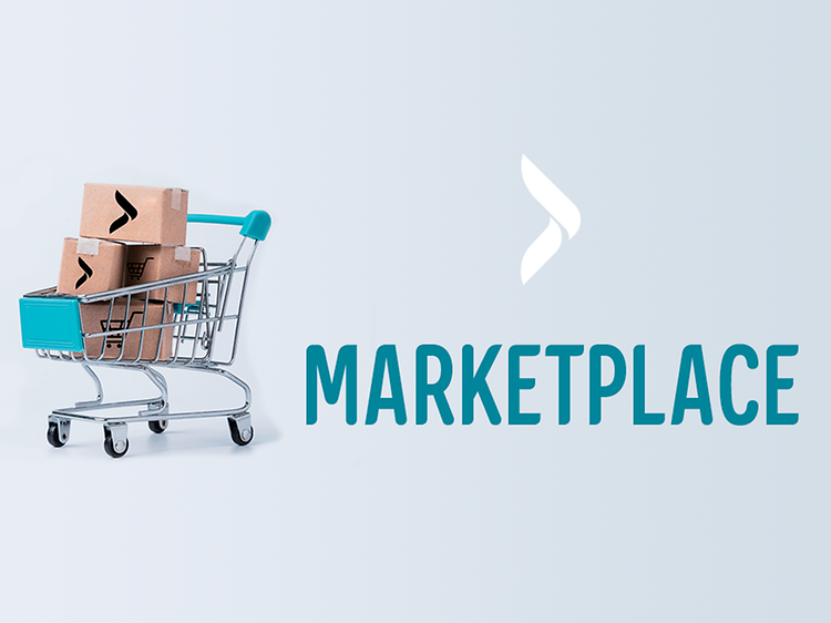 Marketplace banner med kundvagn