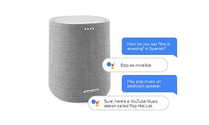 citation-högtalare och Google Assistant logga