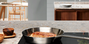MDA-Hobs-Electrolux induction hob with pan in stainless steel