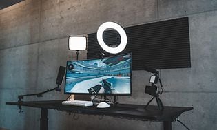 Streaming setup på ett skrivbord