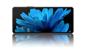 Xperia 10 med blomma på displayen