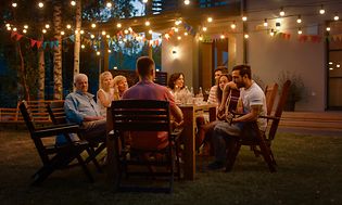 Family dinner outside