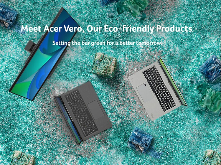 Banner med text "Meet Acer Vero, Our Eco-friendly Products"
