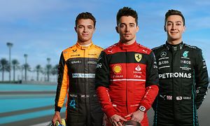 Lando Norris, Charles Leclerc och George Russell