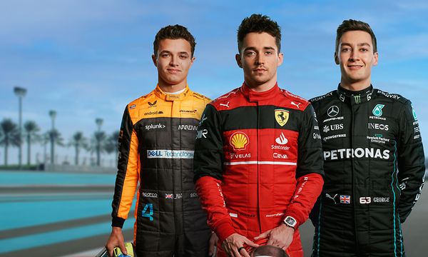 Lando Norris, Charles Leclerc och George Russell