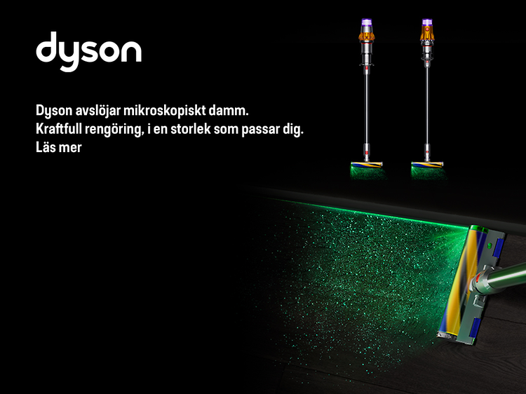 Dyson collage with Swedish text
