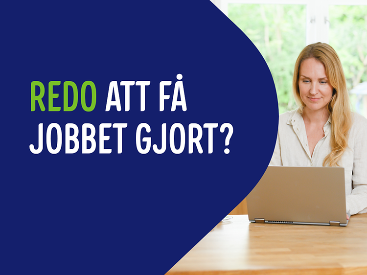 Top banner  med texten: Redo att få jobbet gjort?