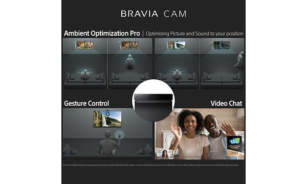 BRAVIA CAM visas på olika bilder så att de olika fördelarna visas