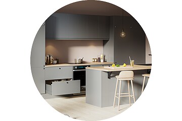 Round image of kitchen