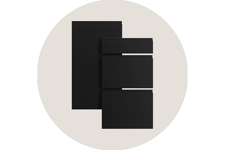 EPOQ: Round image of Integra Black fronts.