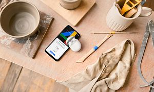 Pixel Buds and phone on table