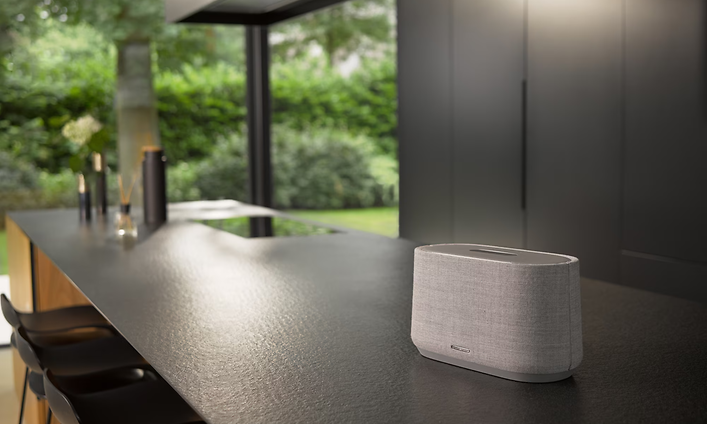 Harman Kardon speaker on kitchen counter