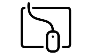 Illustrerad ikon med en mus på en musmatta